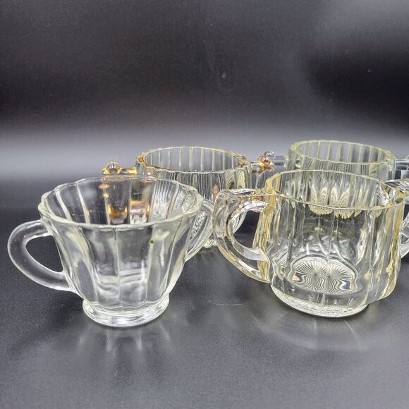 Vintage Sugar Bowls Condiment Servers Clear Glass Serving Kitchen Lot Of 5 Read - Picture 4 of 8